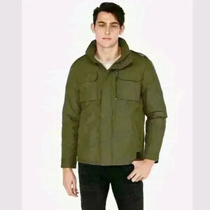 Express Men's Olive Green Nylon Five Pocket Jacket